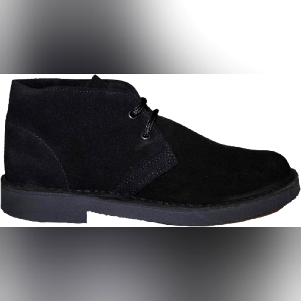 Roamers Womens/Ladies black Real Suede Round Toe Unlined Desert Boots